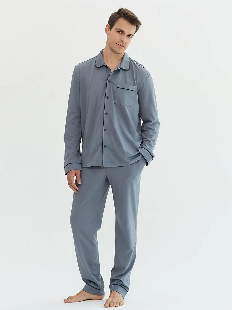 Shirt Collar Loungewear in Cotton