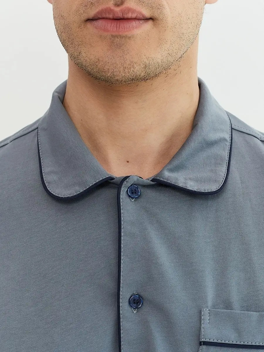 Shirt Collar Loungewear in Cotton