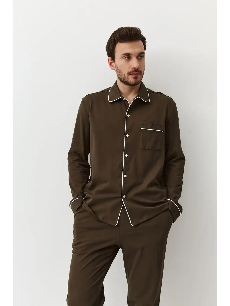 Shirt Collar Loungewear in Cotton