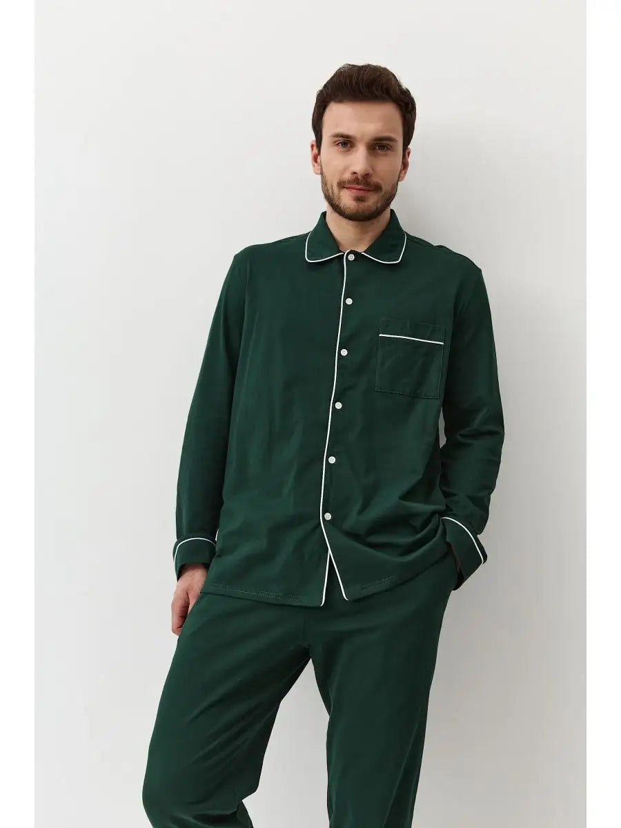 Shirt Collar Loungewear in Cotton