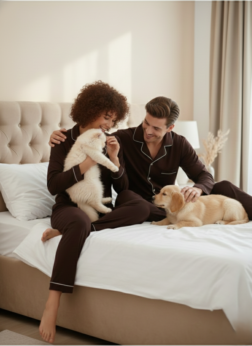 Soft Cozy Couple Nightsuit in Cotton