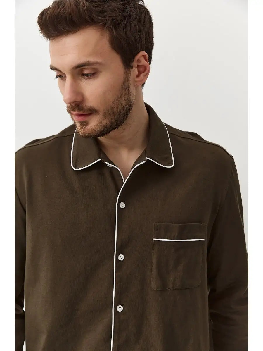 Shirt Collar Loungewear in Cotton