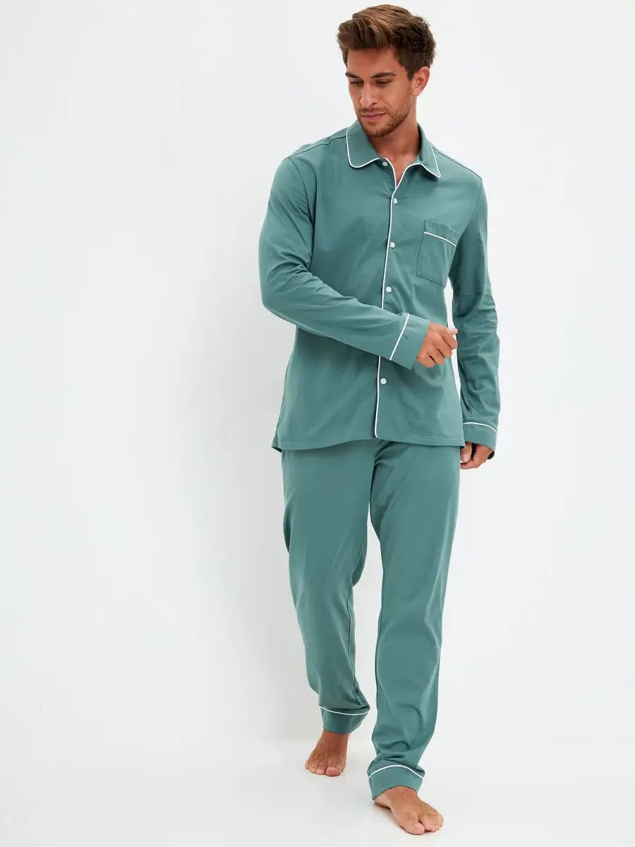 Shirt Collar Loungewear in Cotton