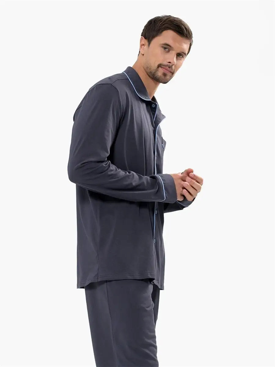 Shirt Collar Loungewear in Cotton