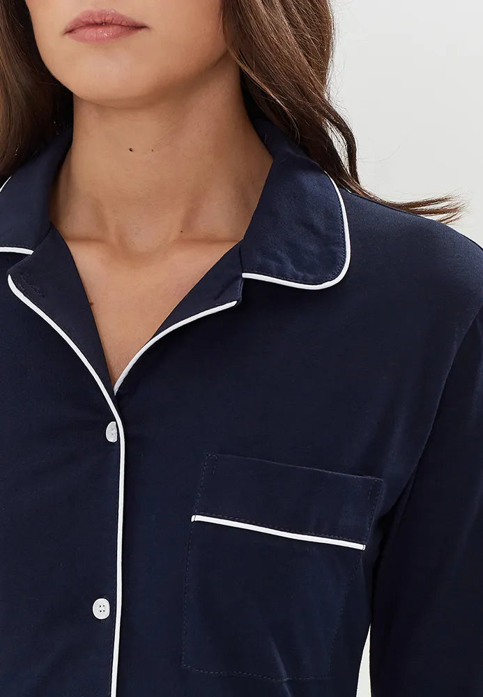 Cotton Nightshirt in Blue