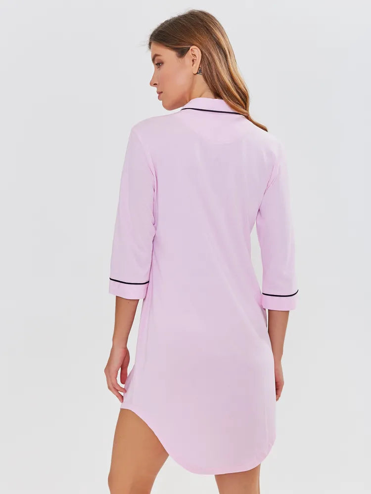 Cotton Nightshirt in Pink