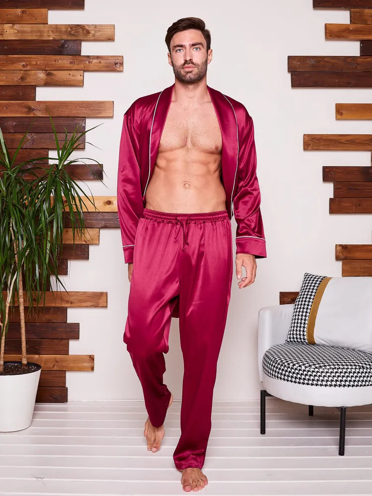 Satin pajamas with robe sale