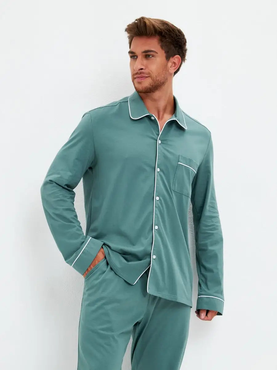 Shirt Collar Loungewear in Cotton