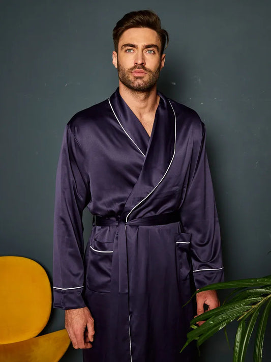 Premium Satin Robe with Pyjamas - Bella Babe by SK Nightsuit-Nightdress-Robes-Silk-Satin-Nighty-Gown-Nightwear-Shorts-Pajamas-Nightsuit-for-women-men-bathrobe-Satin-dress-cotton- 