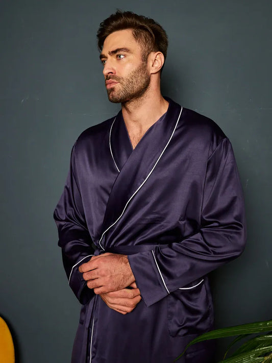 Premium Satin Robe with Pyjamas - Bella Babe by SK Nightsuit-Nightdress-Robes-Silk-Satin-Nighty-Gown-Nightwear-Shorts-Pajamas-Nightsuit-for-women-men-bathrobe-Satin-dress-cotton- 