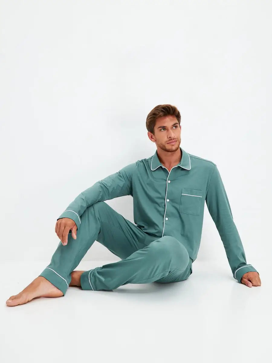 Shirt Collar Loungewear in Cotton