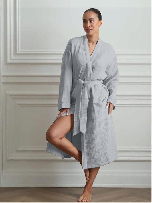 Cotton Muslin Long Robe