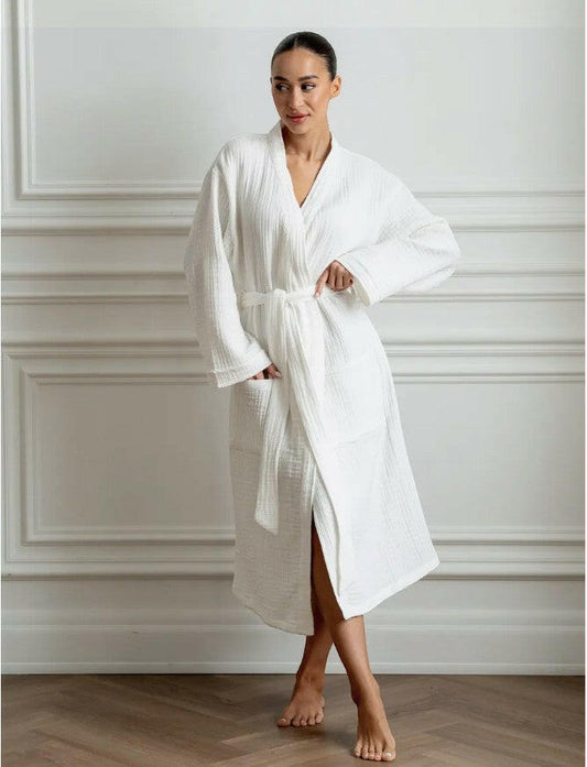 Cotton Muslin Long Robe.
