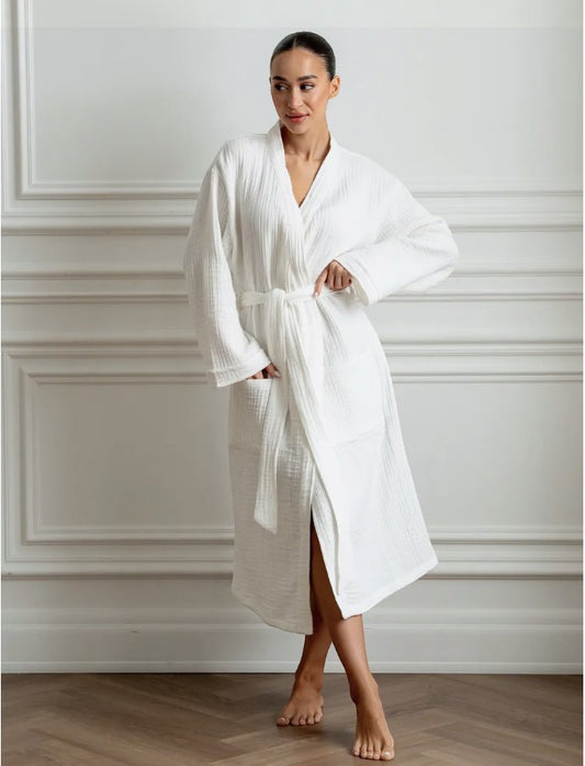 Cotton Muslin Long Robe