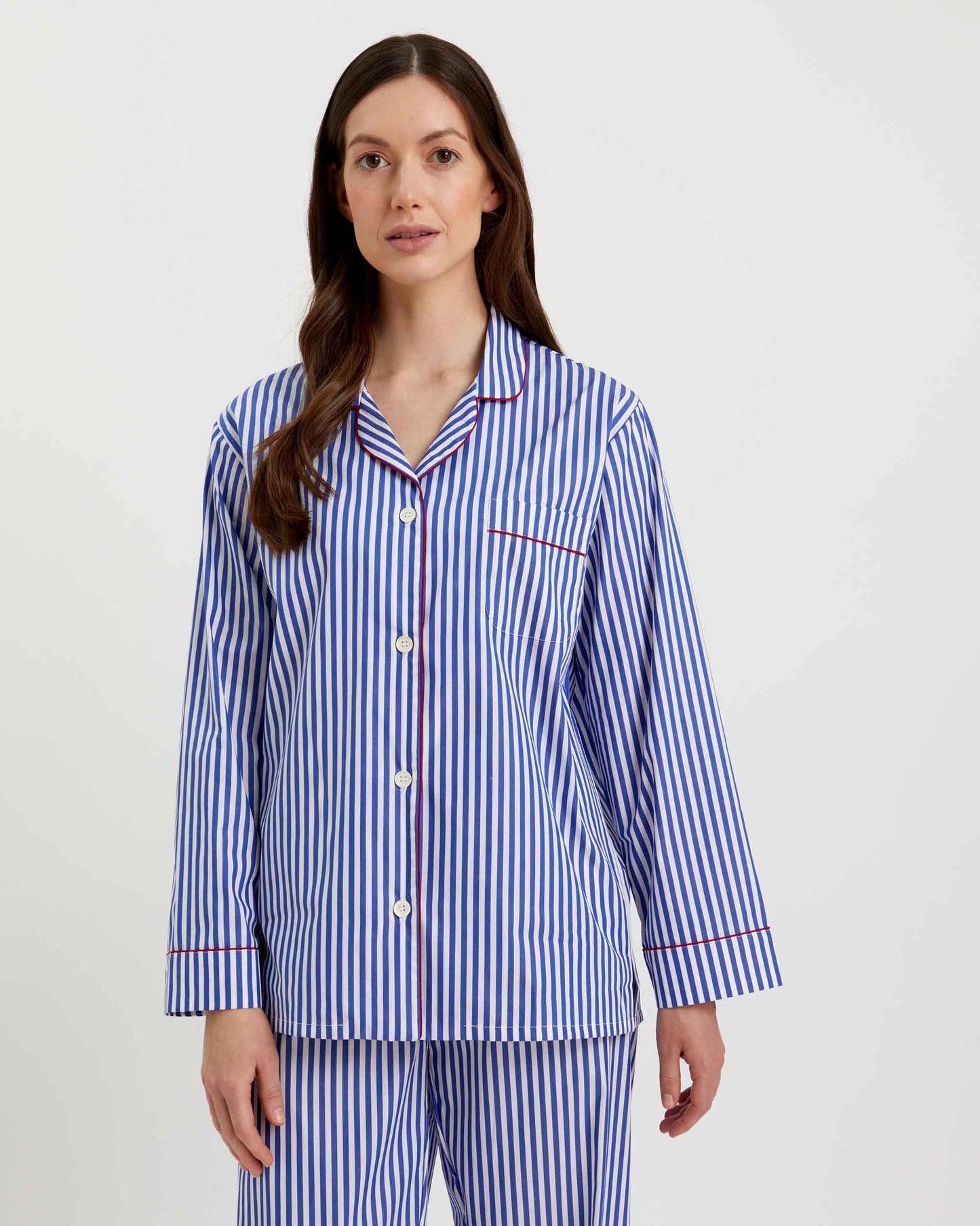 Loungewear Set Oxford Stripe 100% Cotton - Bella Babe by SK Nightsuit-Nightdress-Robes-Silk-Satin-Nighty-Gown-Nightwear-Shorts-Pajamas-Nightsuit-for-women-men-bathrobe-Satin-dress-cotton- 