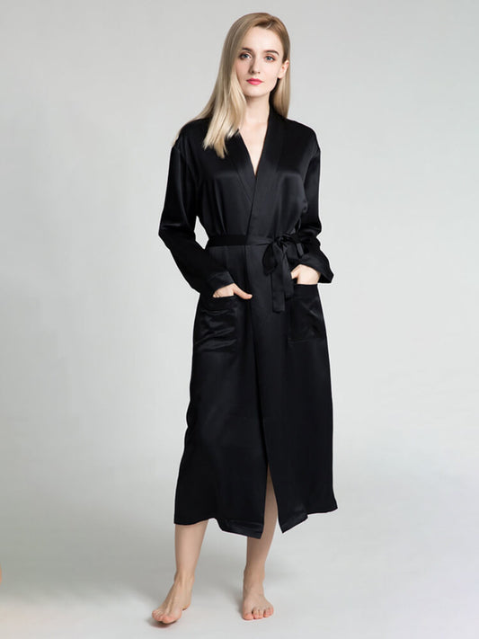 Long Robe (Shawl Collar) - Bella Babe by SK Nightsuit-Nightdress-Robes-Silk-Satin-Nighty-Gown-Nightwear-Shorts-Pajamas-Nightsuit-for-women-men-bathrobe-Satin-dress-cotton- 