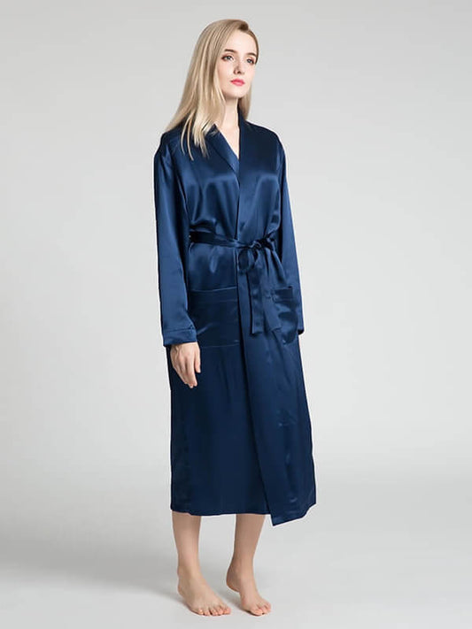 Long Robe (Shawl Collar) - Bella Babe by SK Nightsuit-Nightdress-Robes-Silk-Satin-Nighty-Gown-Nightwear-Shorts-Pajamas-Nightsuit-for-women-men-bathrobe-Satin-dress-cotton- 