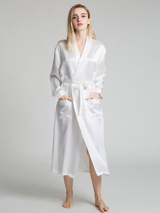 Long Robe (Shawl Collar) - Bella Babe by SK Nightsuit-Nightdress-Robes-Silk-Satin-Nighty-Gown-Nightwear-Shorts-Pajamas-Nightsuit-for-women-men-bathrobe-Satin-dress-cotton- 