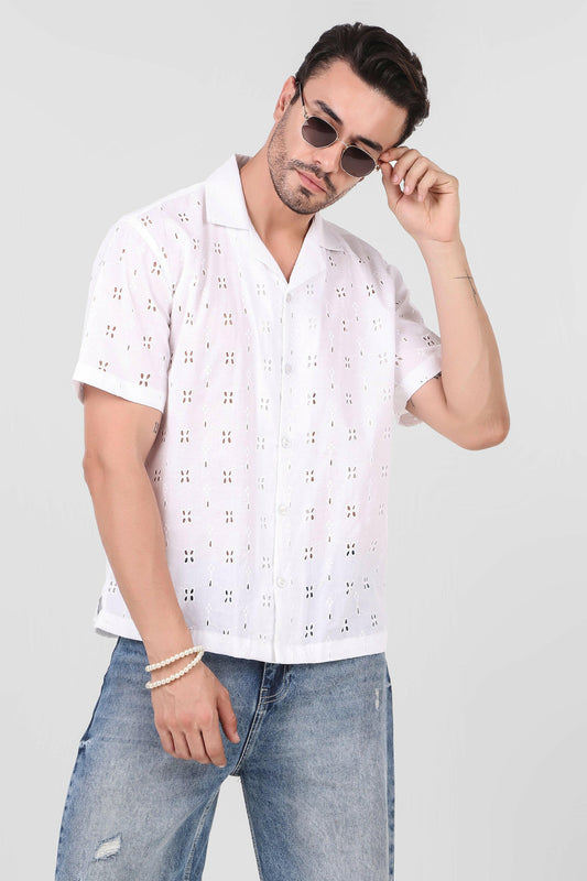Textured White Shirt.