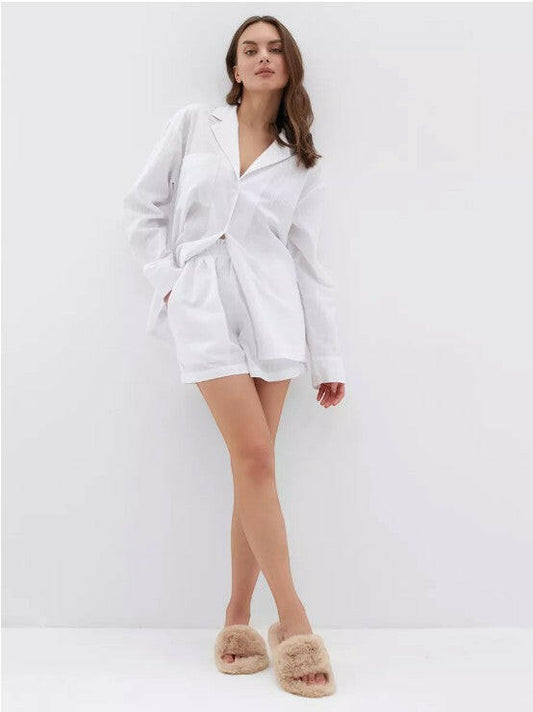 Shorts Set in Damask Linen.