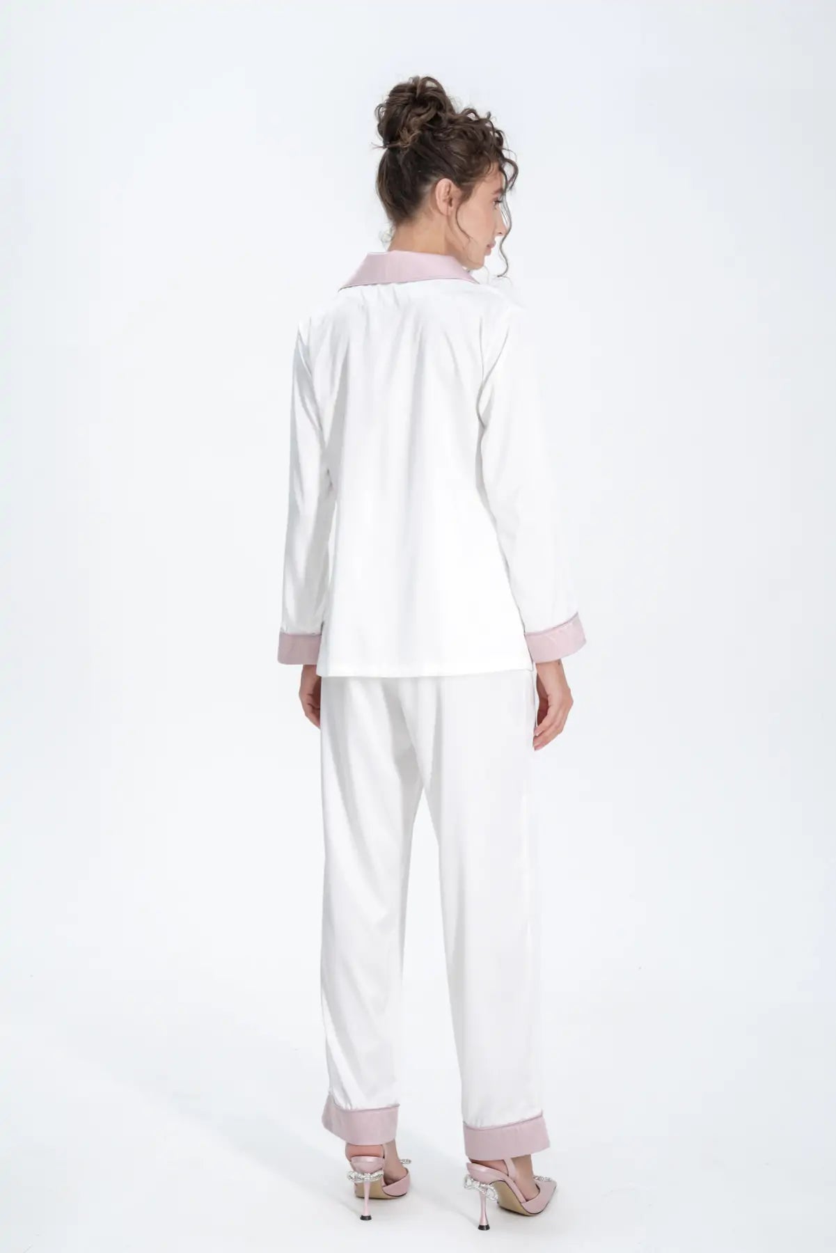 Silky Satin Button Up Pyjamas - Bella Babe by SK Nightsuit Nightdress Robes Silk Satin Nighty Gown Nightwear 