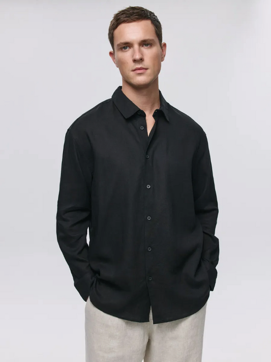 Premium men's linen shirt made from high-quality cotton fabric, offering elegance and comfort