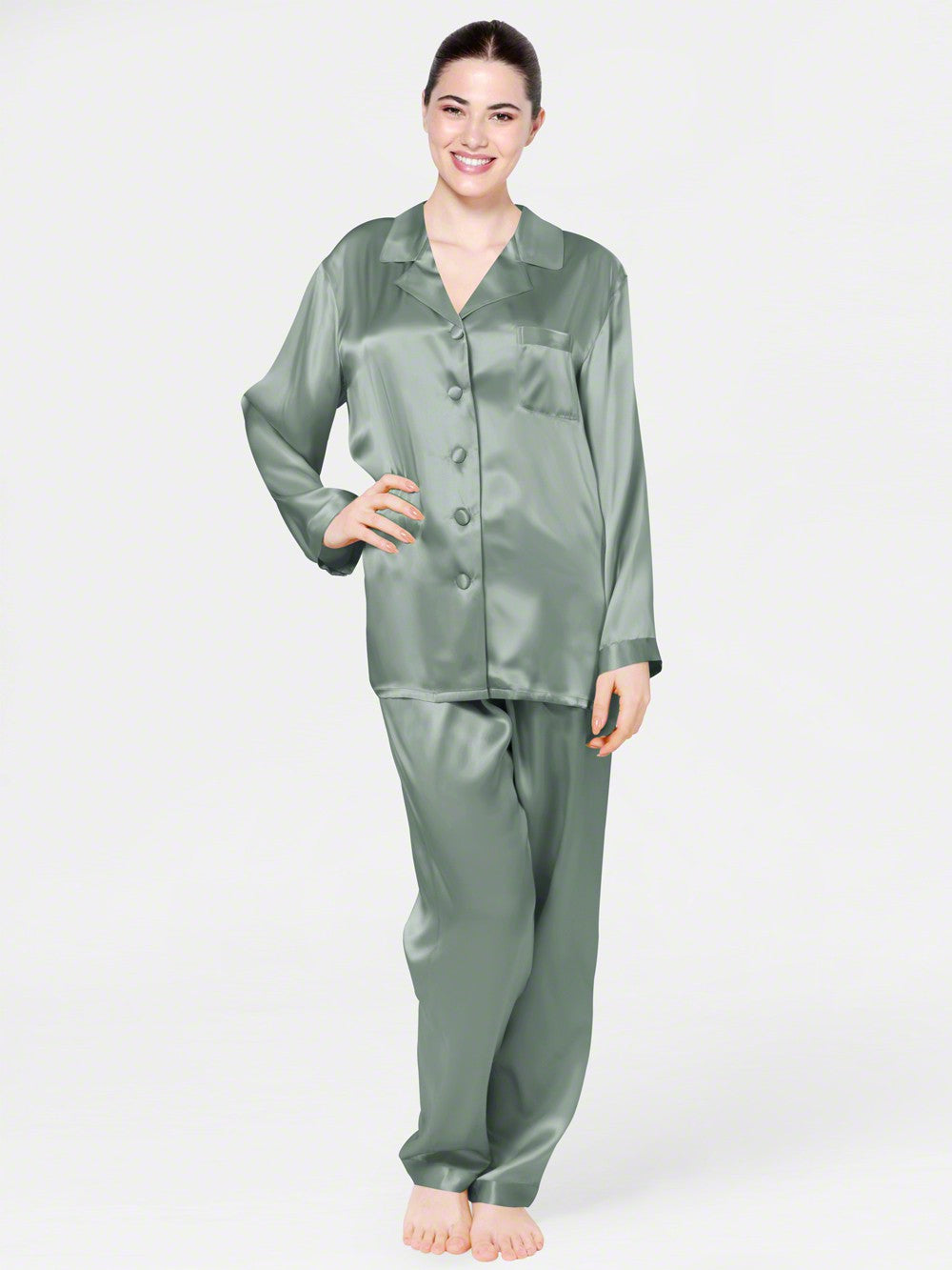 Luxe Solid Coord Set - Bella Babe by SK Nightsuit Nightdress Robes Silk Satin Nighty Gown Nightwear 