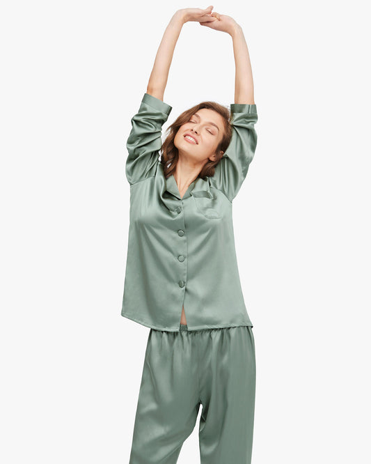 Silky Satin Pjs - Bella Babe by SK Nightsuit Nightdress Robes Silk Satin Nighty Gown Nightwear 