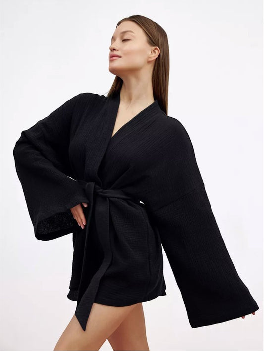 Muslin Robe and Booty Shorts set