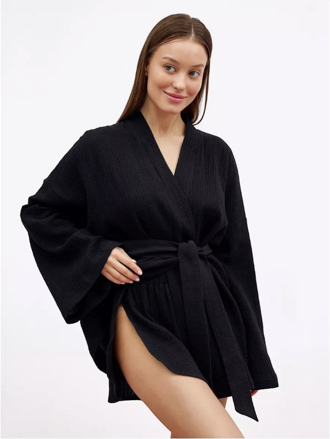 Muslin Robe and Booty Shorts set