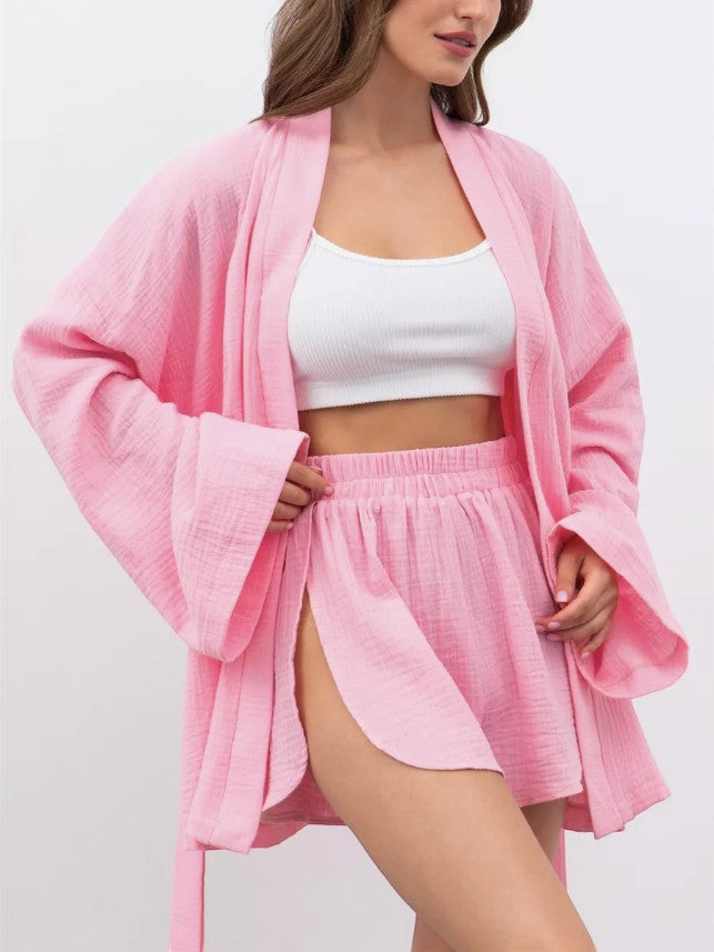 Muslin Robe and Booty Shorts set