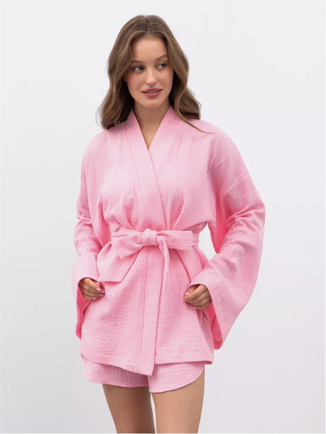 Muslin Robe and Booty Shorts set