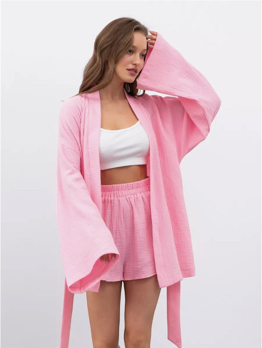 Muslin Robe and Booty Shorts set