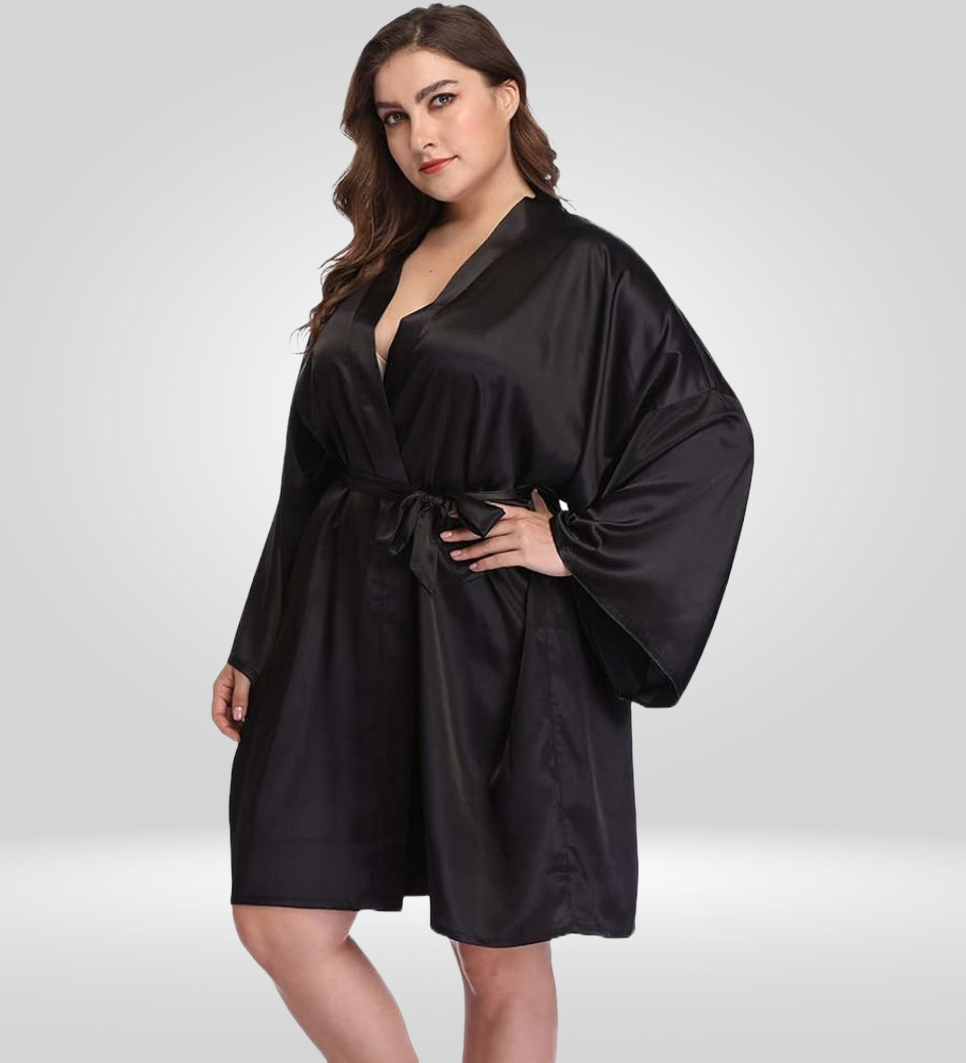 Dressing Robe Plus Size - Bella Babe by SK Nightsuit Nightdress Robes Silk Satin Nighty Gown Nightwear 