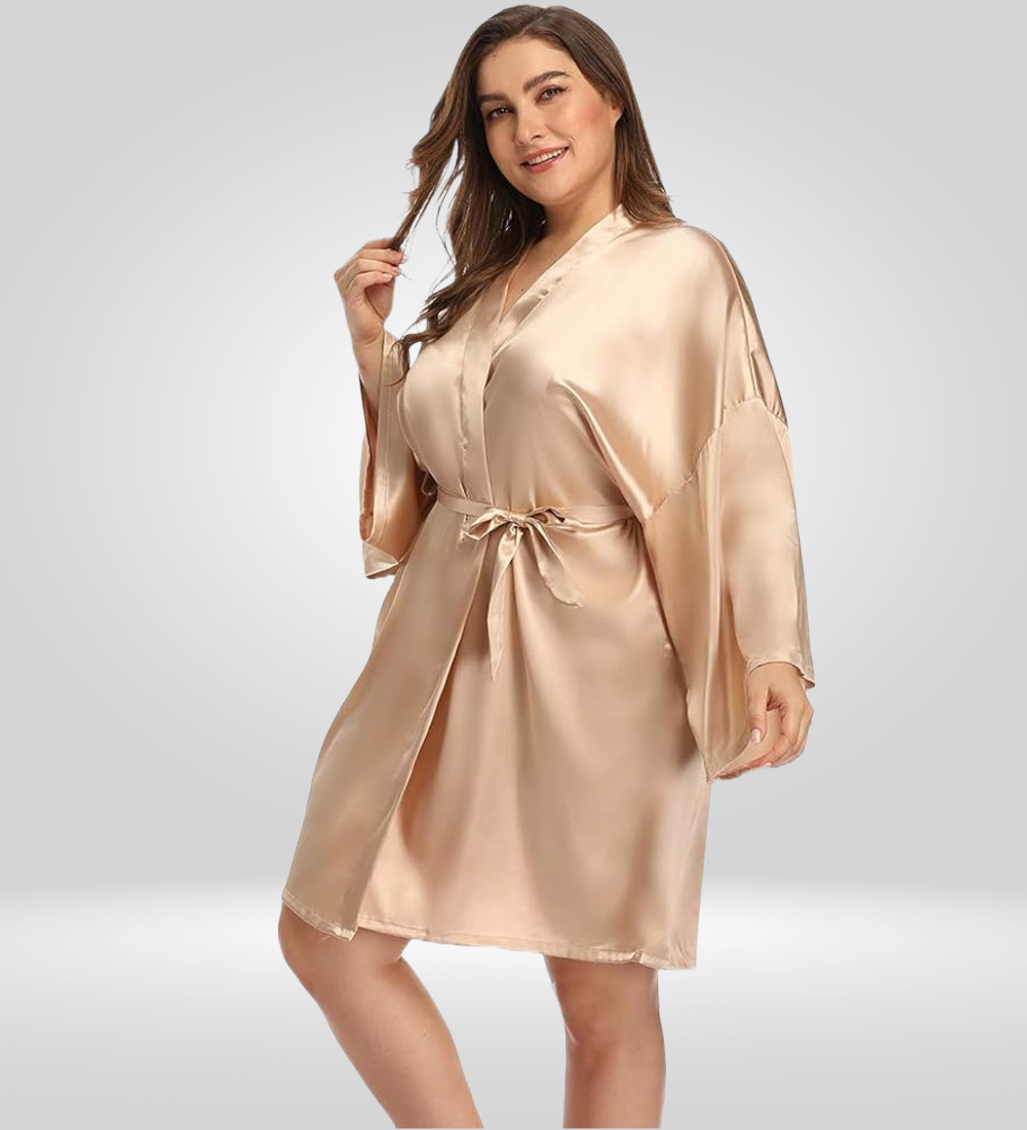 Dressing Robe Plus Size - Bella Babe by SK Nightsuit Nightdress Robes Silk Satin Nighty Gown Nightwear 