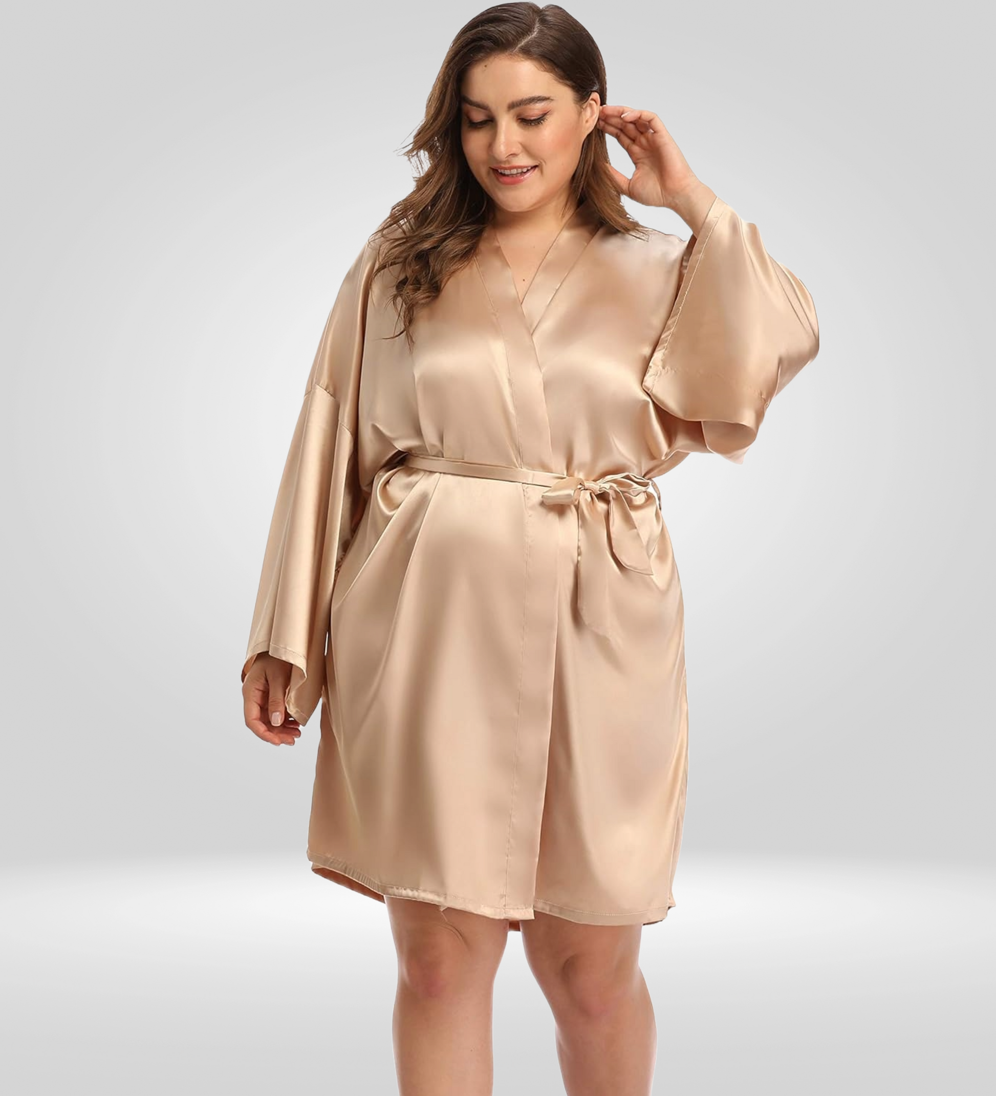 Dressing Robe Plus Size - Bella Babe by SK Nightsuit Nightdress Robes Silk Satin Nighty Gown Nightwear 