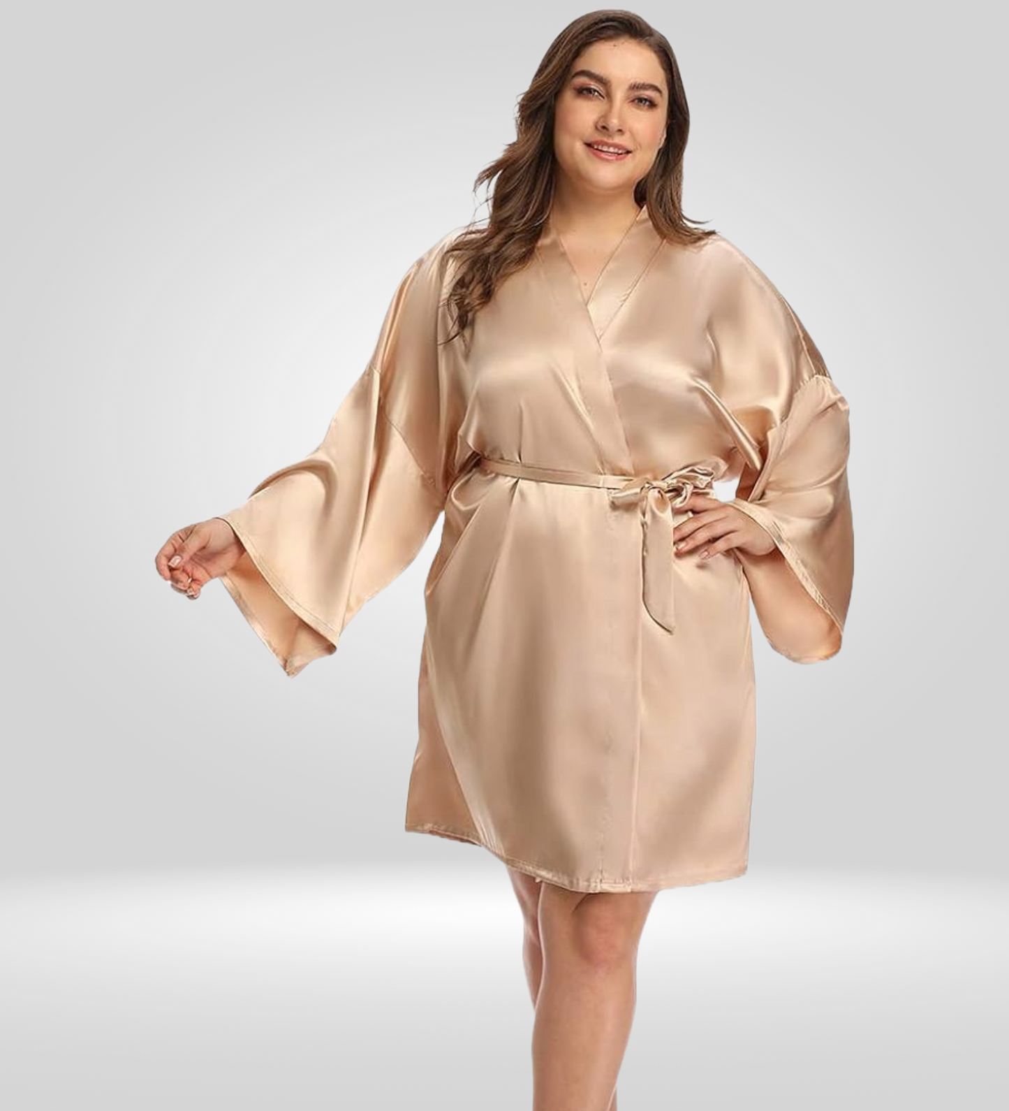 Dressing Robe Plus Size - Bella Babe by SK Nightsuit Nightdress Robes Silk Satin Nighty Gown Nightwear 