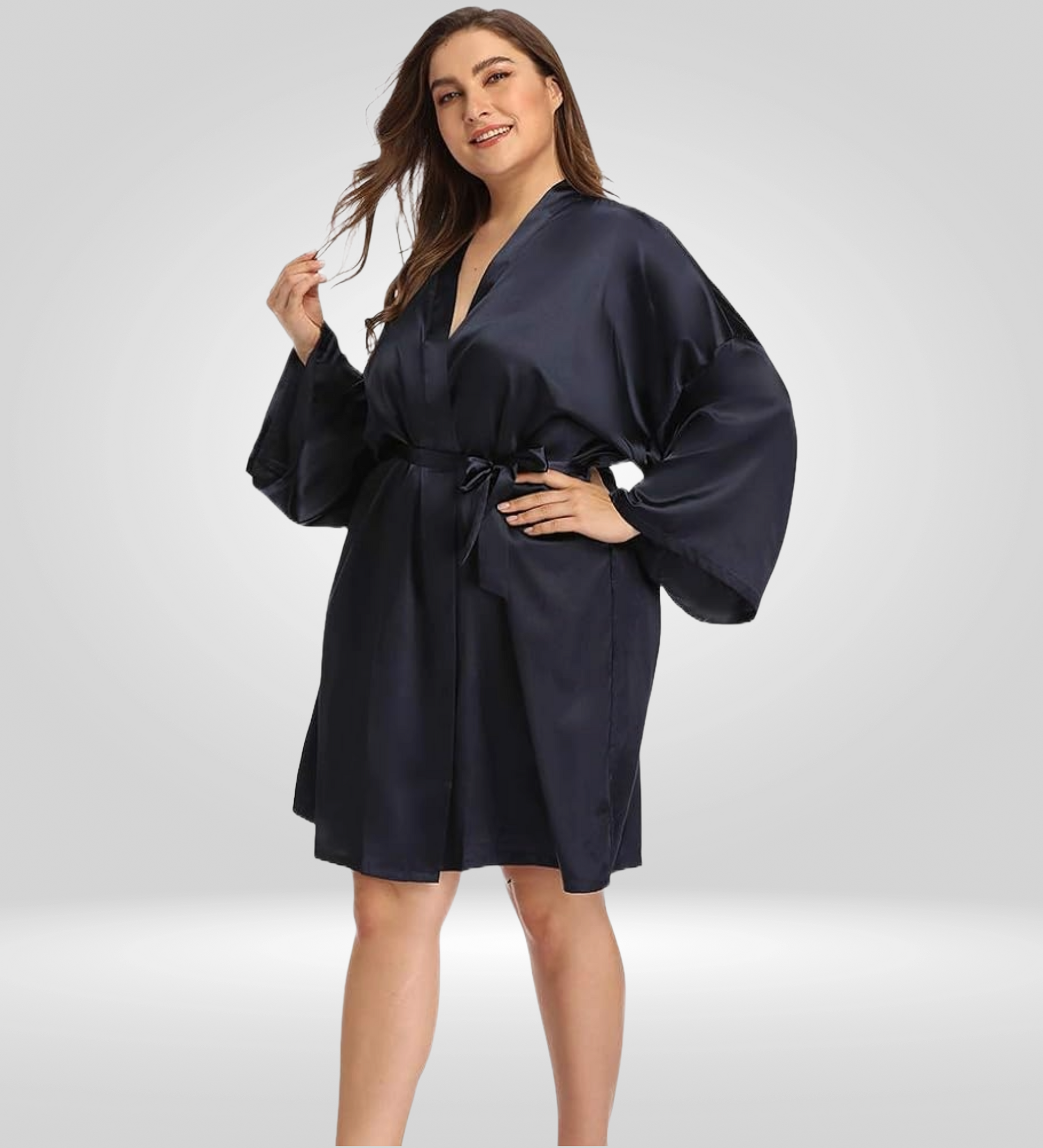 Dressing Robe Plus Size - Bella Babe by SK Nightsuit Nightdress Robes Silk Satin Nighty Gown Nightwear 