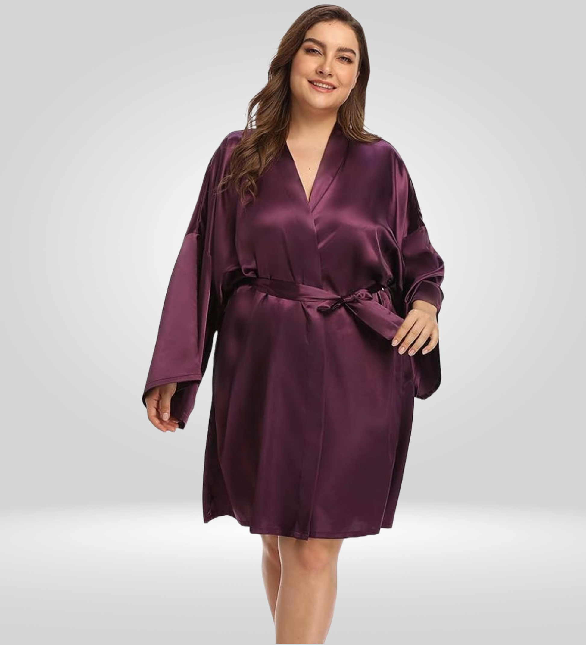 Dressing Robe Plus Size - Bella Babe by SK Nightsuit Nightdress Robes Silk Satin Nighty Gown Nightwear 