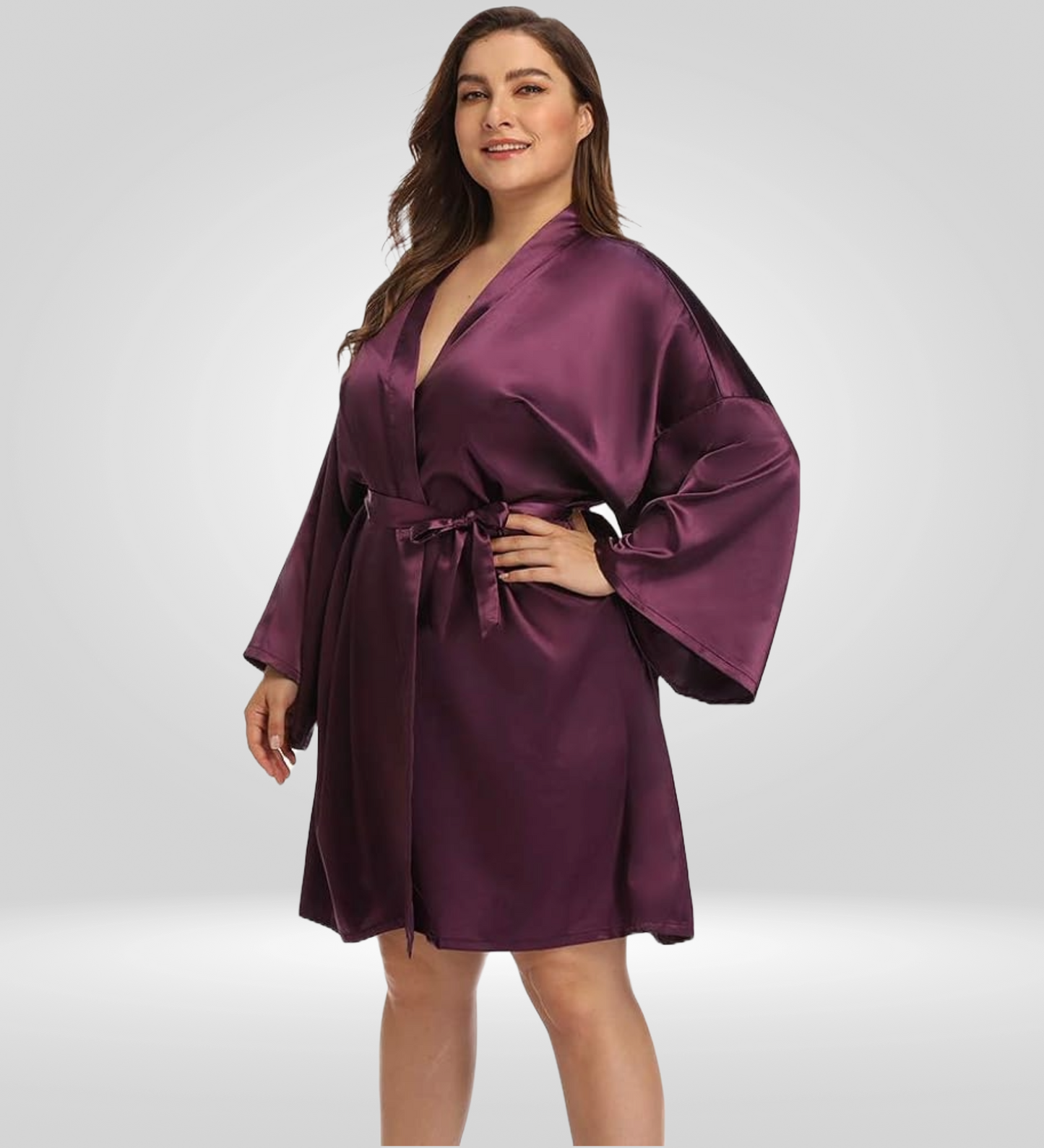 Dressing Robe Plus Size - Bella Babe by SK Nightsuit Nightdress Robes Silk Satin Nighty Gown Nightwear 