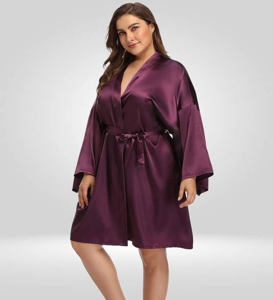 Dressing Robe Plus Size - Bella Babe by SK Nightsuit Nightdress Robes Silk Satin Nighty Gown Nightwear 