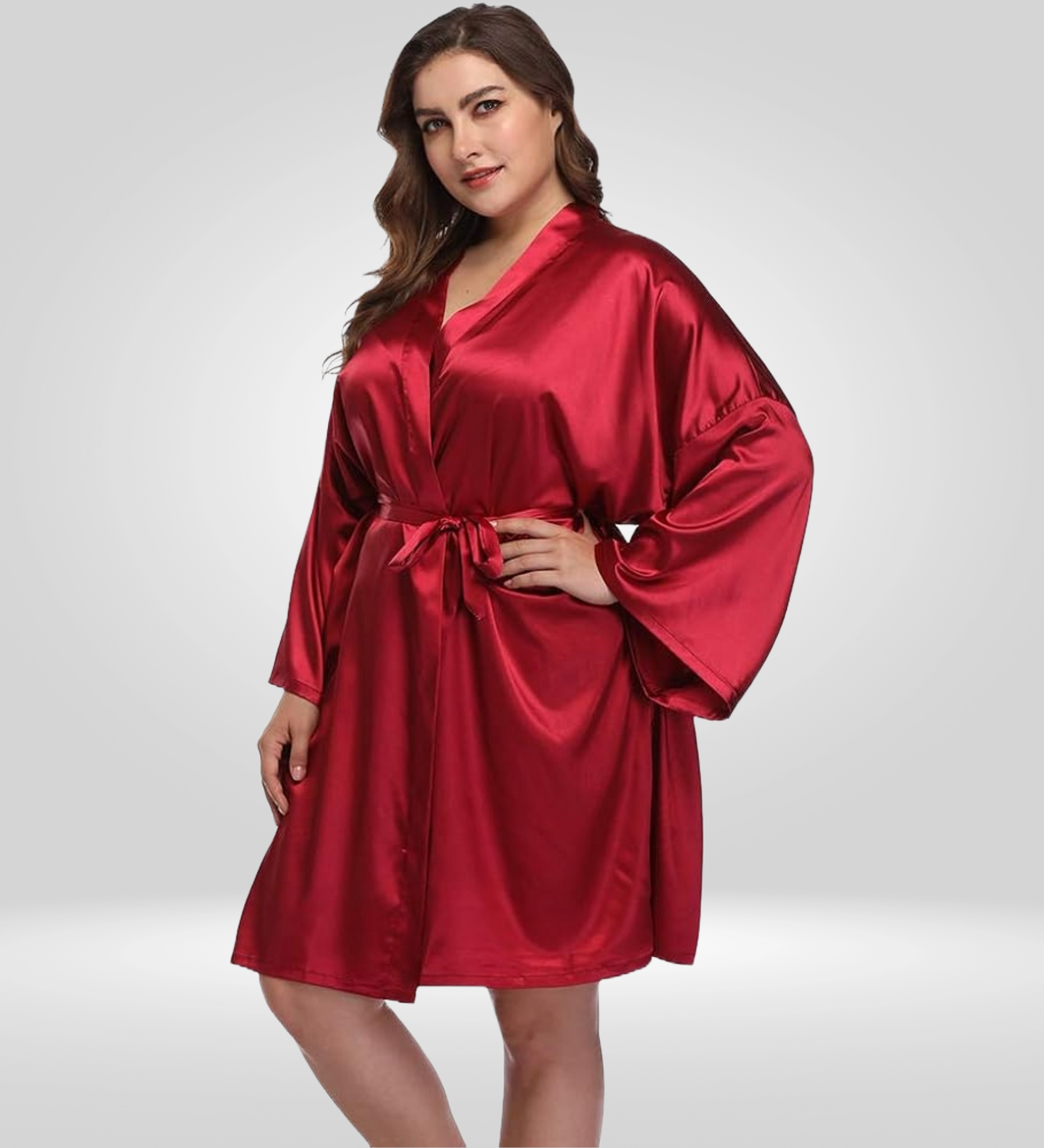 Dressing Robe Plus Size - Bella Babe by SK Nightsuit Nightdress Robes Silk Satin Nighty Gown Nightwear 