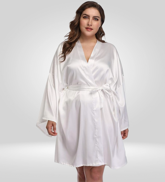 Dressing Robe Plus Size - Bella Babe by SK Nightsuit Nightdress Robes Silk Satin Nighty Gown Nightwear 