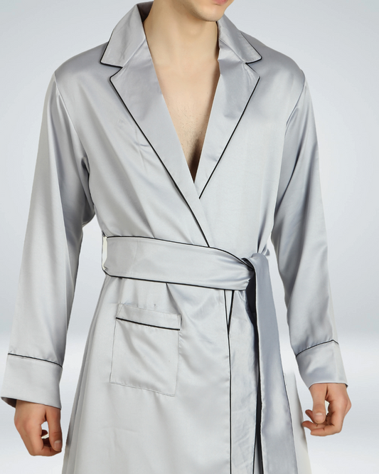 Luxe Satin Robe with Shorts - Bella Babe by SK Nightsuit Nightdress Robes Silk Satin Nighty Gown Nightwear 