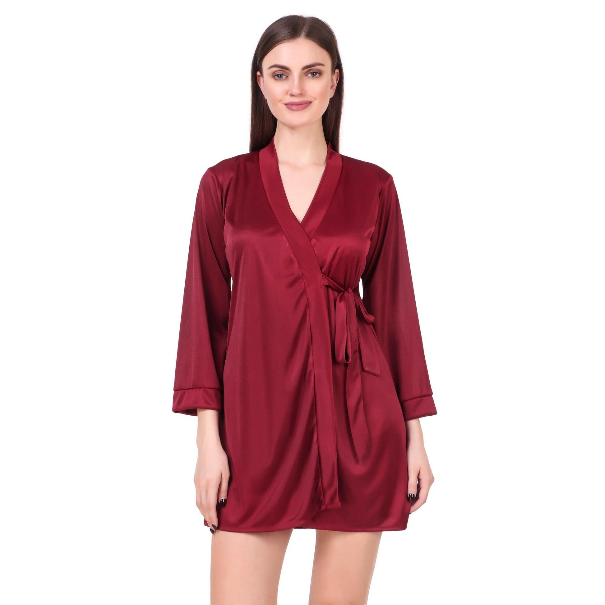 Babydoll Robe Set Wine - Bella Babe by SK