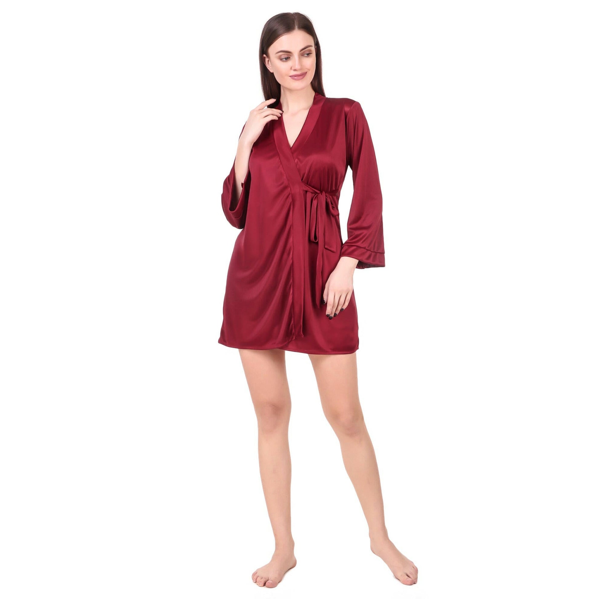 Babydoll Robe Set Wine - Bella Babe by SK
