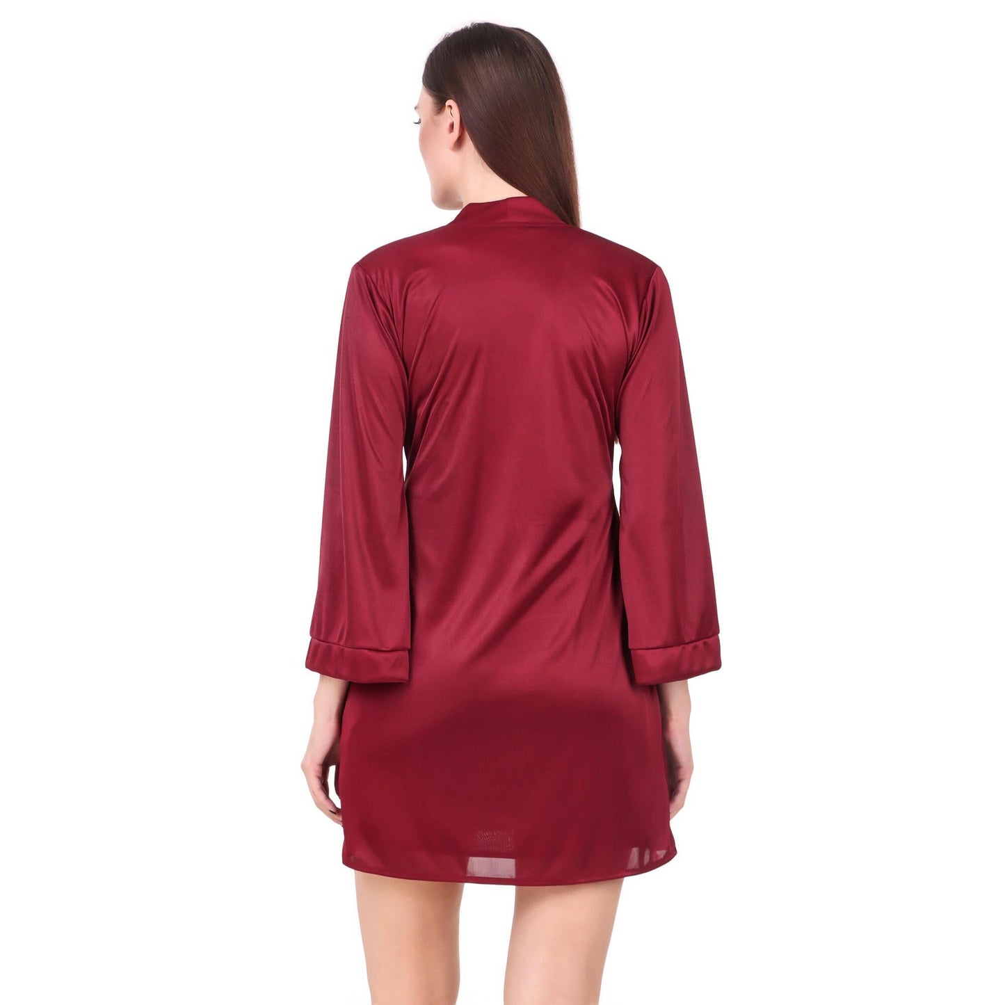 Babydoll Robe Set Wine - Bella Babe by SK