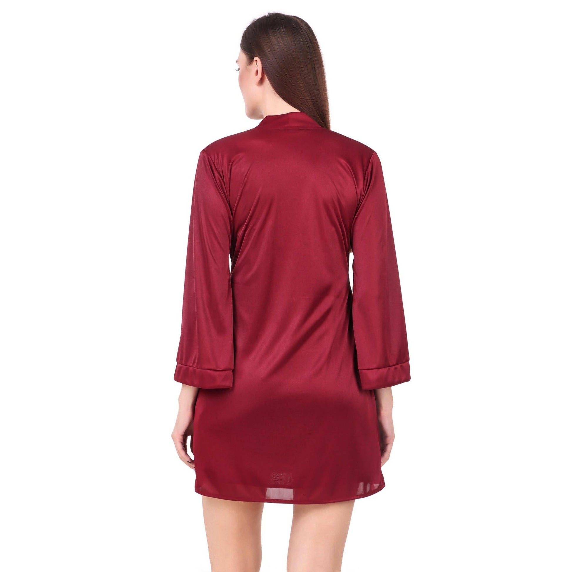 Babydoll Robe Set Wine - Bella Babe by SK