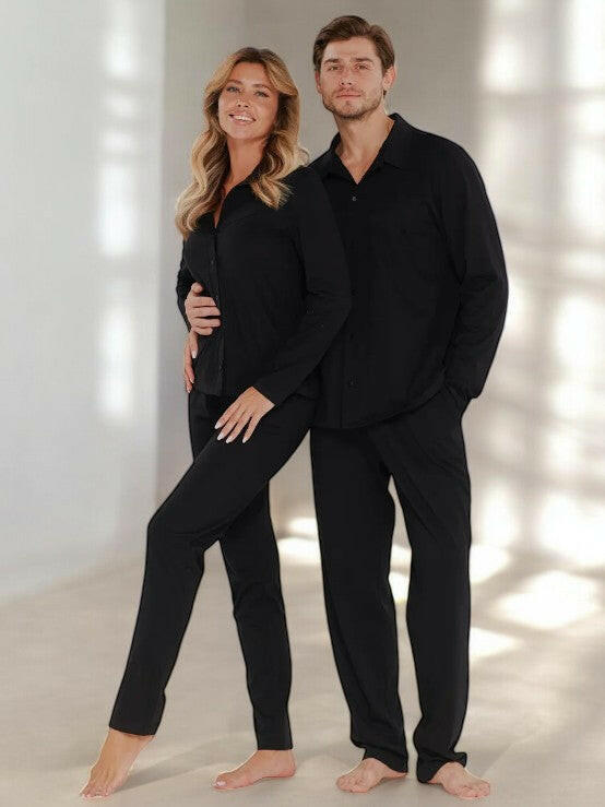 Black Couple Nightsuit in 100% Cotton - Bella Babe by SK