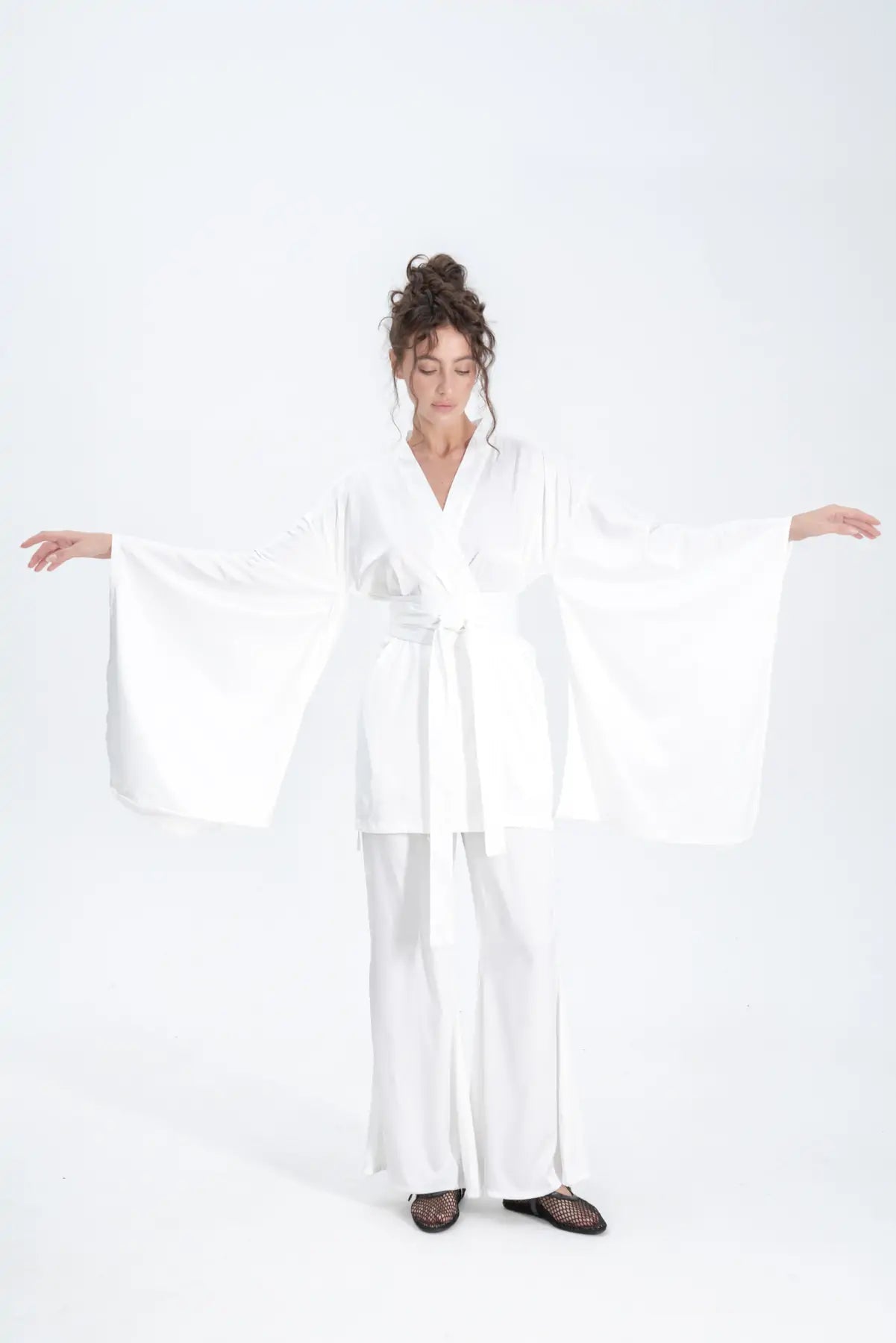 Bridal Kimono Silky Satin - Bella Babe by SK